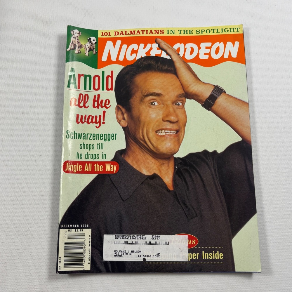 Nickelodeon Magazine December 1996 Arnold Schwarzenegger Jingle All The Way